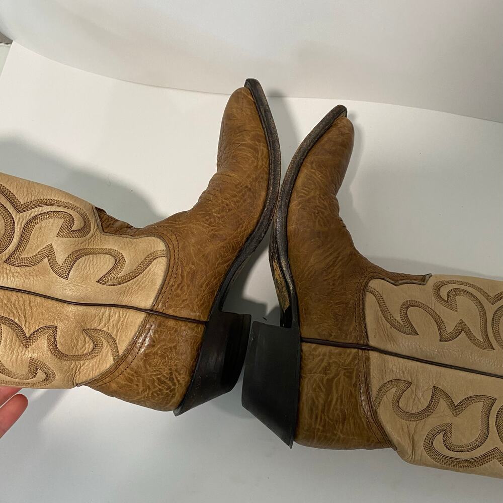Nocona Women's Western Boots Size 6 Leather Brown Tan Embroidered‎ Rodeo Horse - Picture 3 of 9